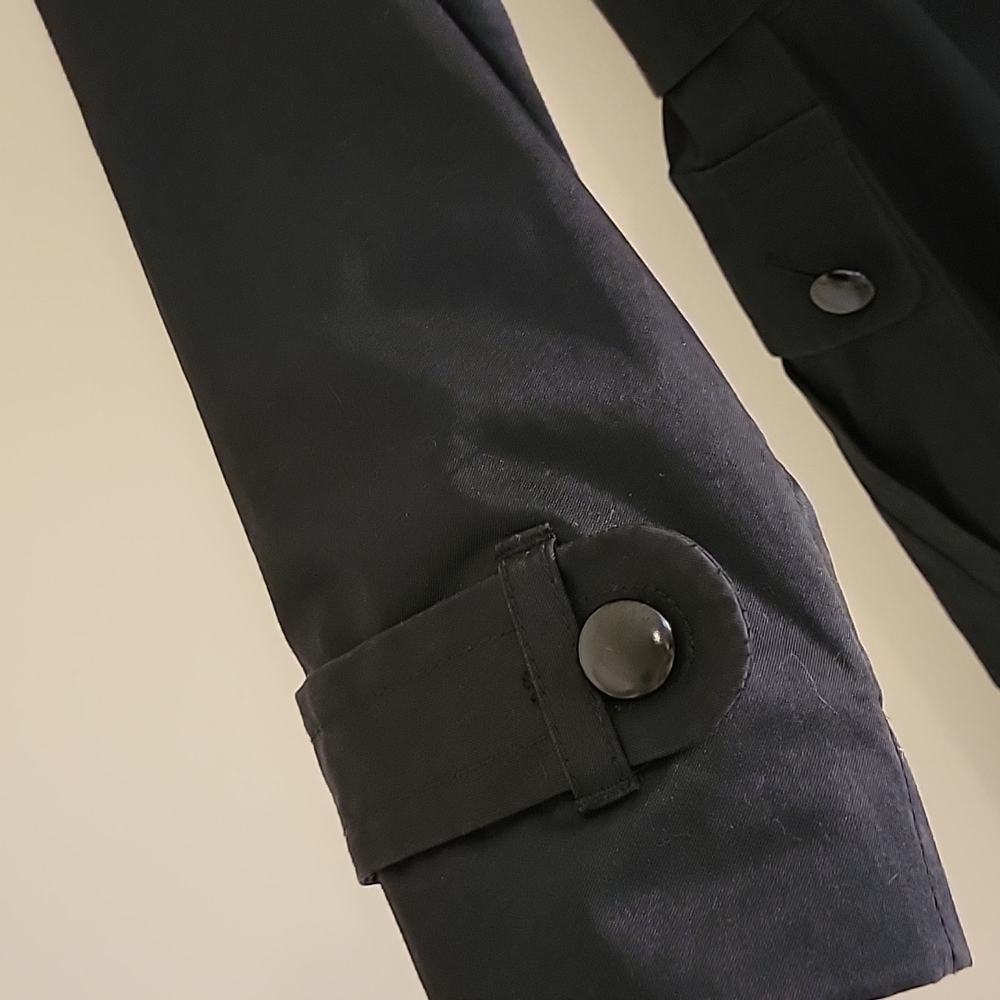 NWOT Banana Republic Essential Black Belted Trench Coat Size: L - Picture 8 of 11